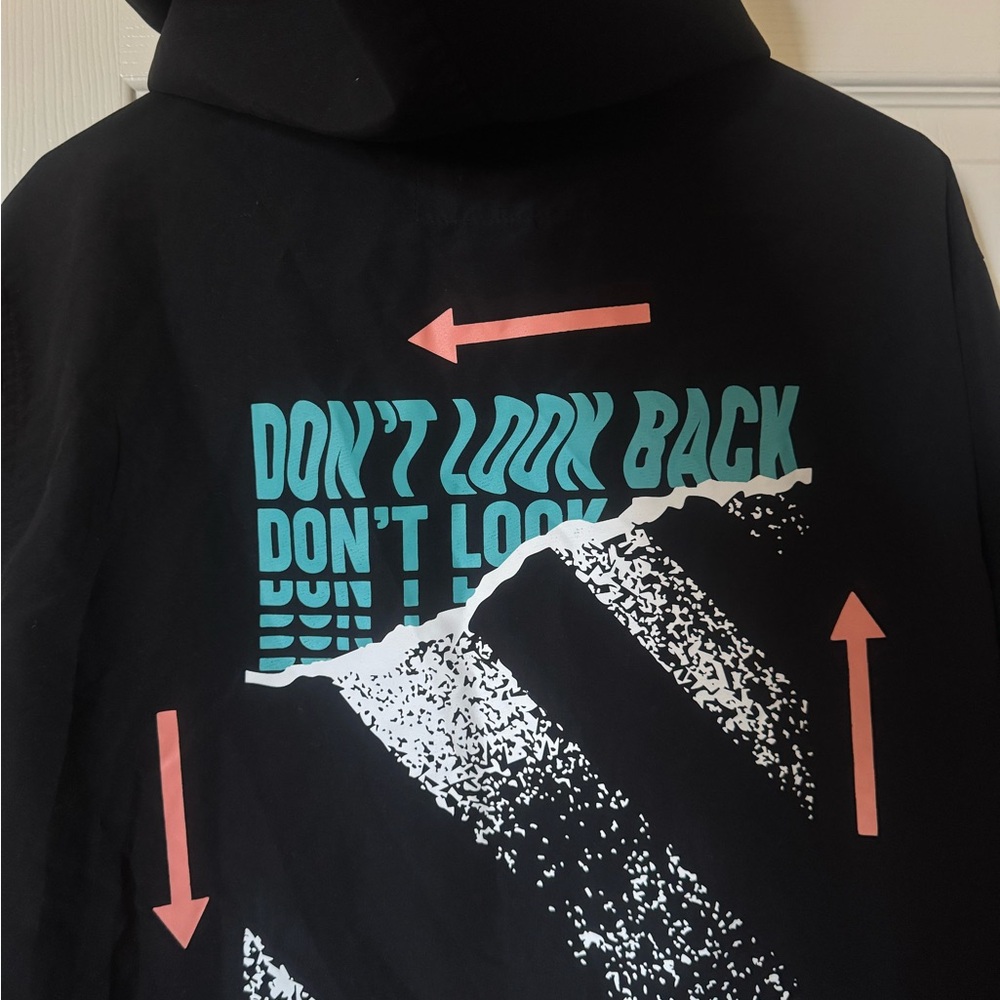 Men’s Brooklyn Black Graphic Windbreaker Jacket with Teal & Pink Accents - Picture 6 of 9